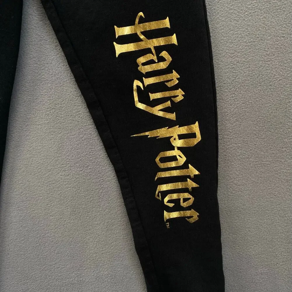 Wizarding World‎ Harry Potter Jogger Sweatpants Kids 7/8 Black Gold Cotton Blend